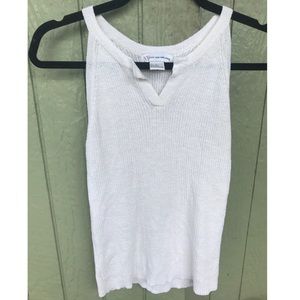 Ribbed White Tank Top